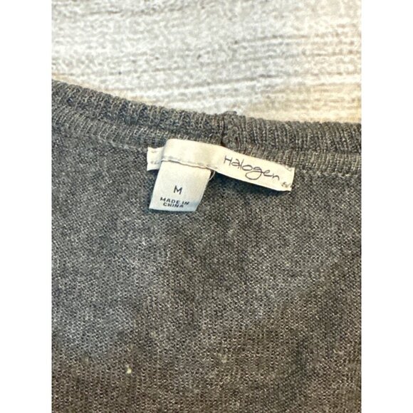 Halogen Gray Off-Shoulder Cowl Neck Sweater M - Picture 2 of 3